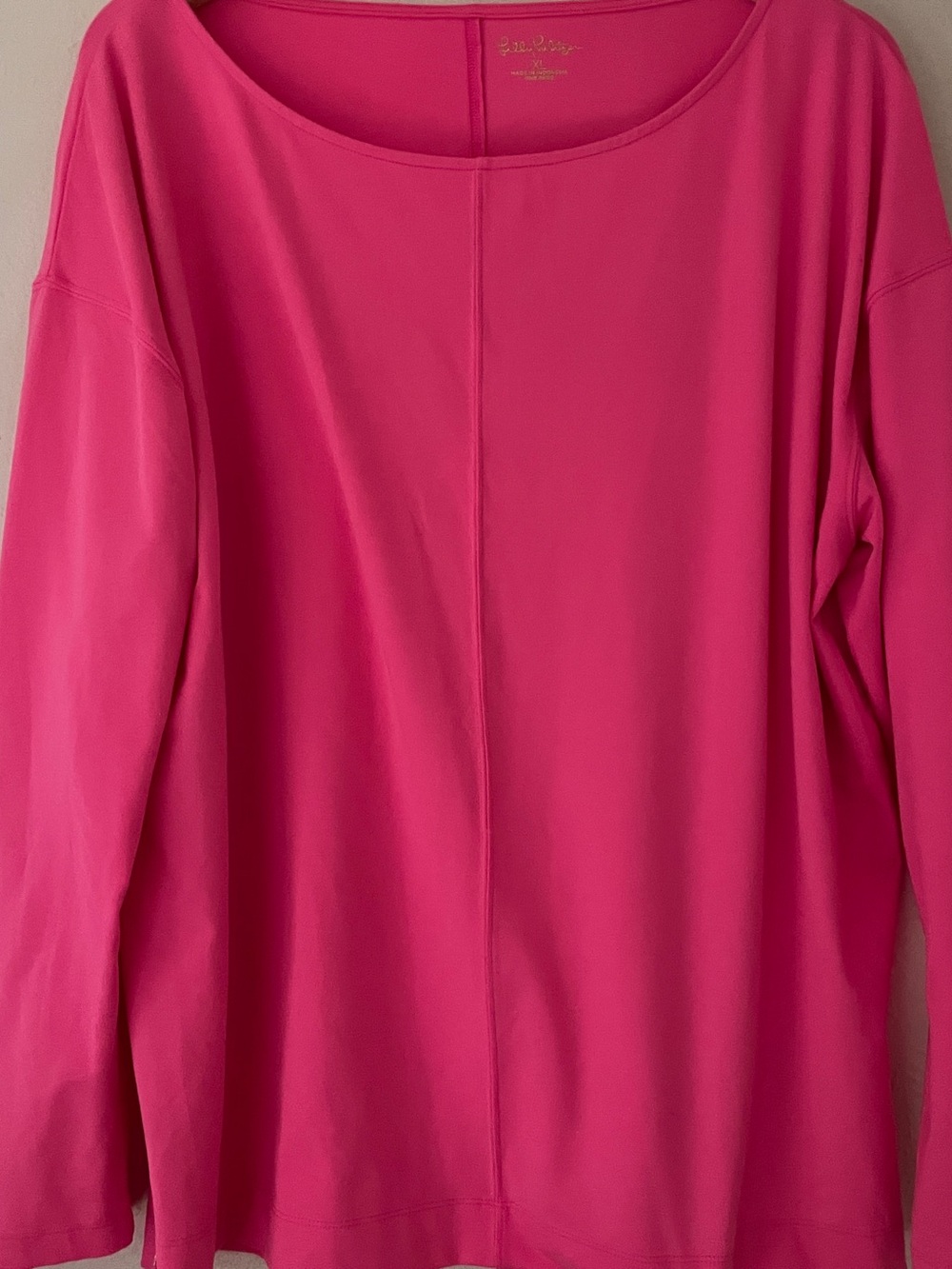 Lilly Pulitzer Carissa Top XL Roxy Pink UPF 50+ Downtown Jersey Stretch